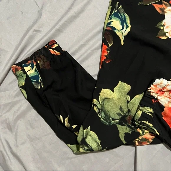 iJeans by Buffalo 🔵 Floral Ankle Joggers M x 28” Black and Red - Picture 4 of 14